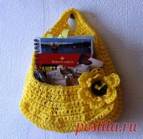 Вязание из мусорных пакетов. Мастер-класс + видео