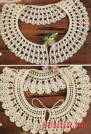 Ажурные воротнички крючком