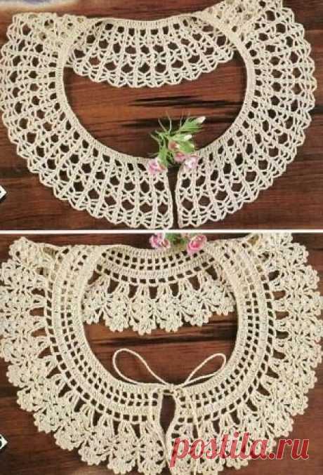 Ажурные воротнички крючком