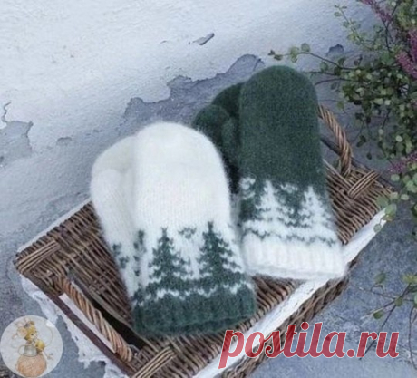 ​Шикарные варежки с узором из ёлочек Шикарные варежки с узором из ёлочекВ варежках всегда теплее, чем в перчатках.