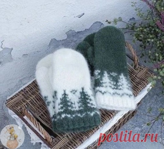 ​Шикарные варежки с узором из ёлочек Шикарные варежки с узором из ёлочекВ варежках всегда теплее, чем в перчатках.