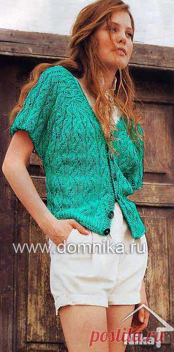 Короткий жакет с узором из кос.