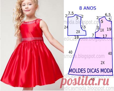 Выкройка платья для девочки 8 лет (Шитье и крой) | Журнал Вдохновение Рукодельницы