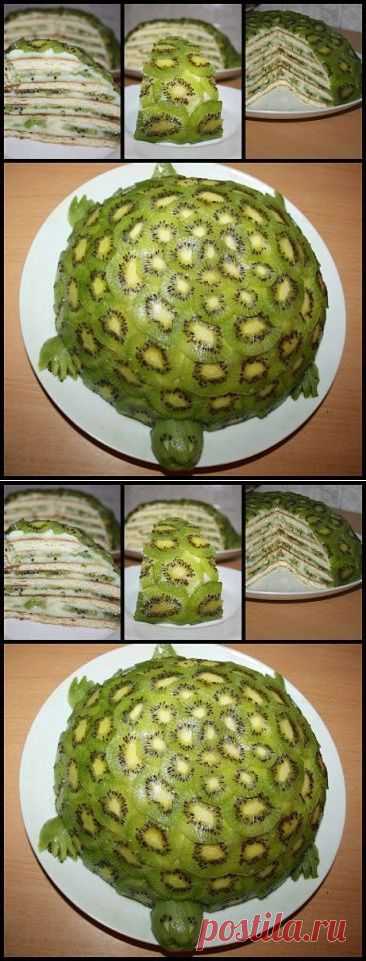 Очень красивый и вкусный торт "Изумрудная черепаха''