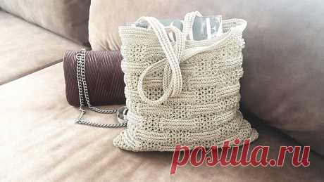 И всё-таки, она классная. Вяжем  сумку по японским схемам 👜 crochet bag.