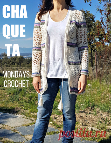 CHAQUETA LARGA DE CROCHET |