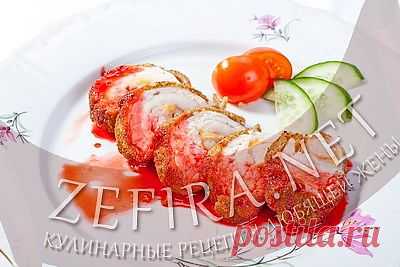 Рулет из куриной грудинки с палочками с мясом краба - домашние рецепты с фото