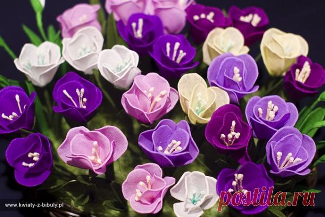 Букетик Крокусов из гофрированной бумаги. Мастер-класс