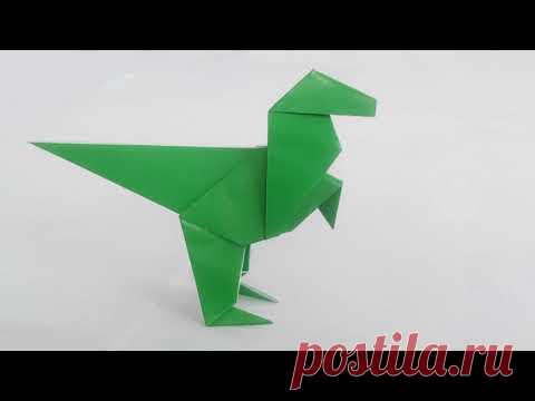 Как сделать динозавра из бумаги, How to make a paper dinosaur