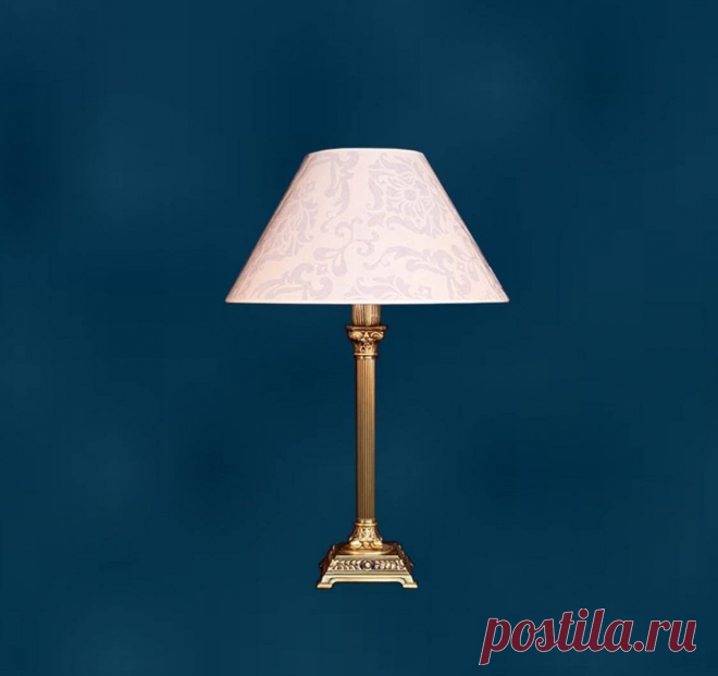 Настольная лампа на длинной ножке с абажуром для школьника «Пасенсия» – латунь/текстиль купить по цене 15 410 руб. в Москве — интернет магазин chudo-magazin.ru