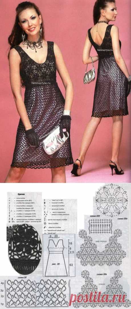 Черное вечернее платье связанное крючком / Рукоделие / Домоводство / Женские секреты / Женский стиль