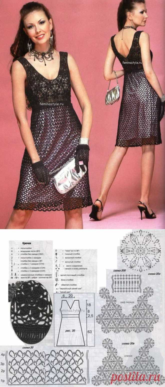 Черное вечернее платье связанное крючком / Рукоделие / Домоводство / Женские секреты / Женский стиль