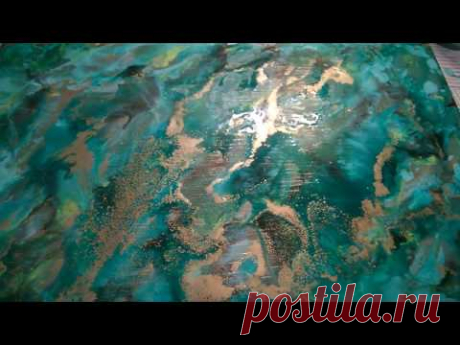 красивейший малахит с золотом за несколько минут - YouTube