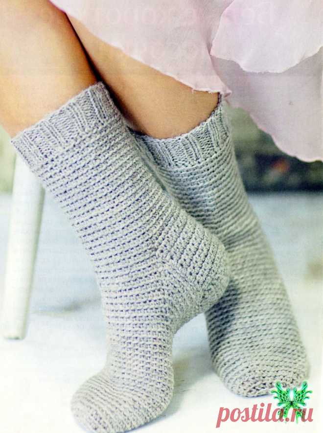 Связать носки крючком столбиками без накида | Вязание. Схемы и описание