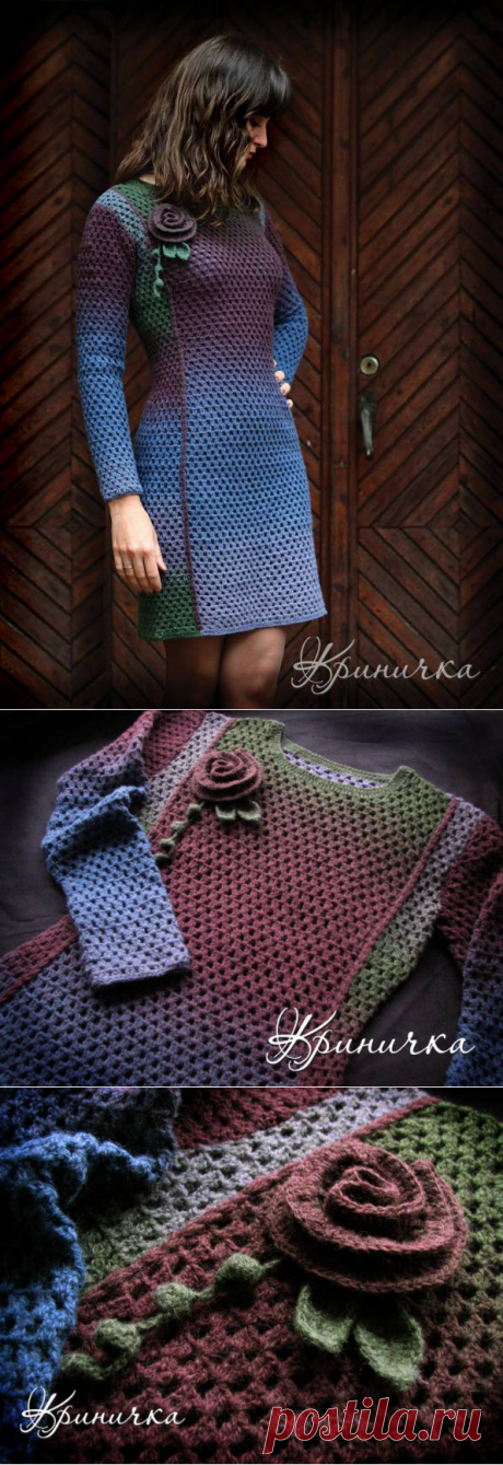 Платье "Космос и роза".Автор-Криничка.