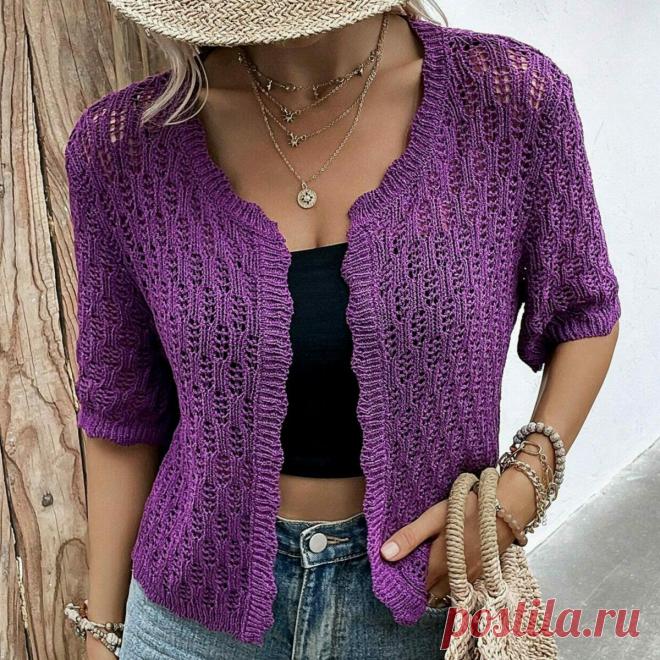 Фиолетовый кардиган спицами – Paradosik Handmade - вязание для начинающих и профессионалов