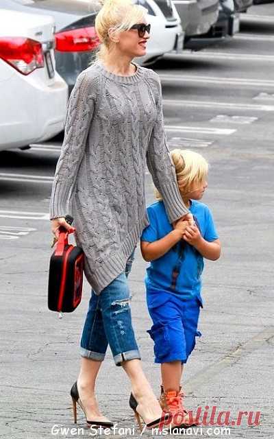 Модная вязаная туника на Гвен Стефани | Вяжем с Лана Ви