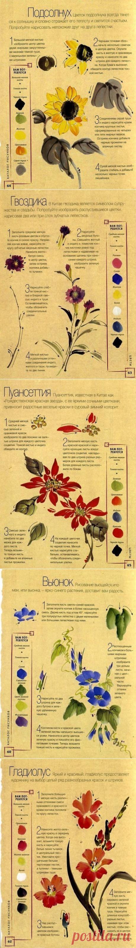 Как рисовать цветы