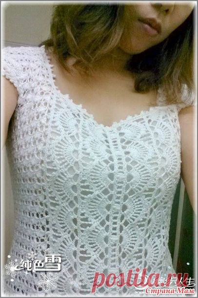 Ажурный топ. - Вязание - Страна Мам