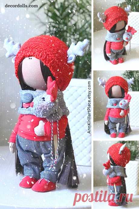 Christmas Interior Doll Winter Handmade Doll Tilda Rad Doll | Etsy