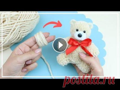 Как сделать пушистого Мишку из Ниток  Пошаговый мастер-класс: Как сделать пушистого медвежонка из пряжи своими руками. Step-by-step tutorial: How to make a fluffy Teddy Bear from yarn your...