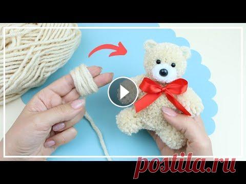 Как сделать пушистого Мишку из Ниток  Пошаговый мастер-класс: Как сделать пушистого медвежонка из пряжи своими руками. Step-by-step tutorial: How to make a fluffy Teddy Bear from yarn your...