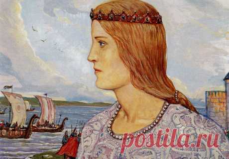Илья Глазунов. Умила Новгородская, мать Рюрика. Ilya Glazunov. Umila Novgorodskaya, Mother of Rurik. Шедевры русской живописи | Русские художники. Russian Artists