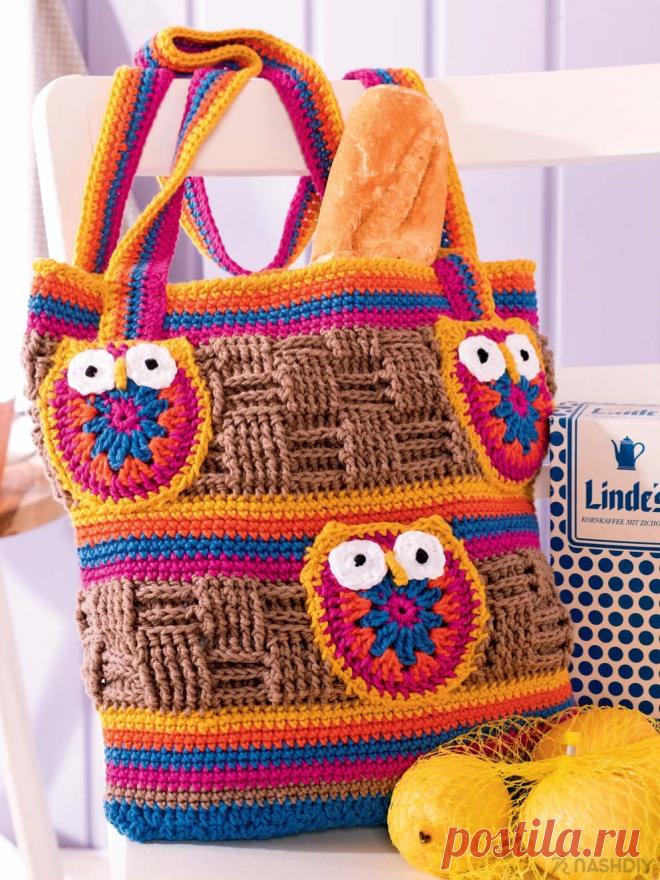 Вязаная сумка с совами крючком