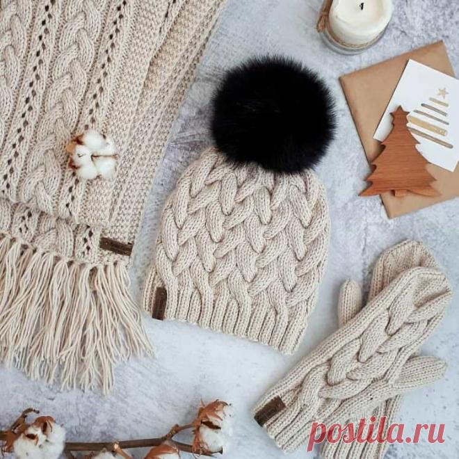 Коса без дополнительной спицы! (Вязание спицами) – Журнал Вдохновение Рукодельницы