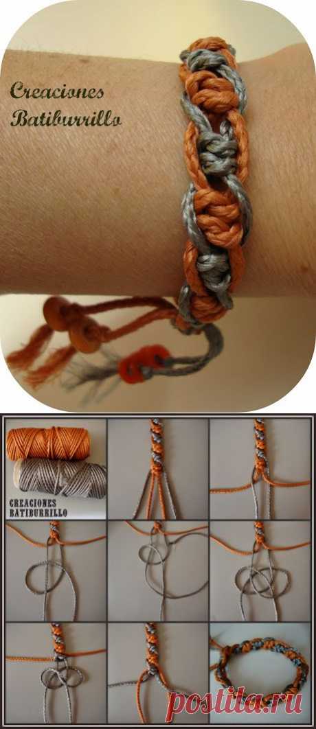 Pulsera de macramé: nudo serpiente alterno | Aprender manualidades es facilisimo.com