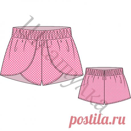 Выкройка трикотажных шортиков KW170718 | Шкатулка