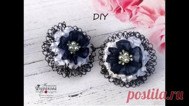 Школьные цветобанты из лент, органзы и кружева  Канзаши 
https://www.youtube.com/watch?v=X3WvJpw6Le0