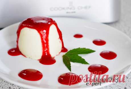 Итальянский десерт Панакота (Panna Cotta) с малиновим соусом