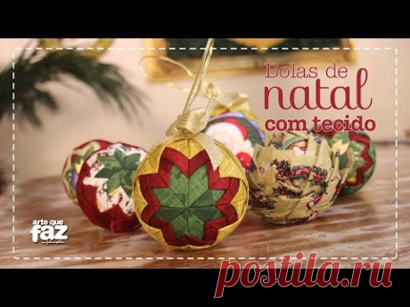 Bolas de Natal com Tecido (Márcia Tuskenis)