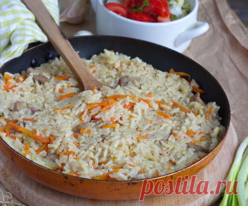 Вкусный плов со свининой на сковороде — Кулинарные рецепты любящей жены