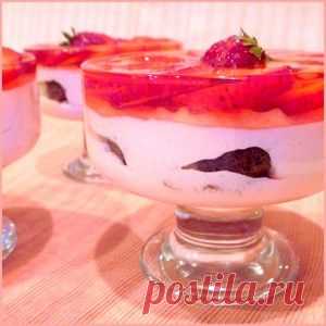 Десерт КЛУБНИЧНЫЙ,сливочно-йогуртовый. Рецепт c фото от TANCHITTA 28 апреля 2014 на koolinar.ru