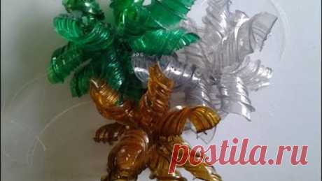 Diy Enfeite com gargalos de garrafas pet- sem cola, facílimo