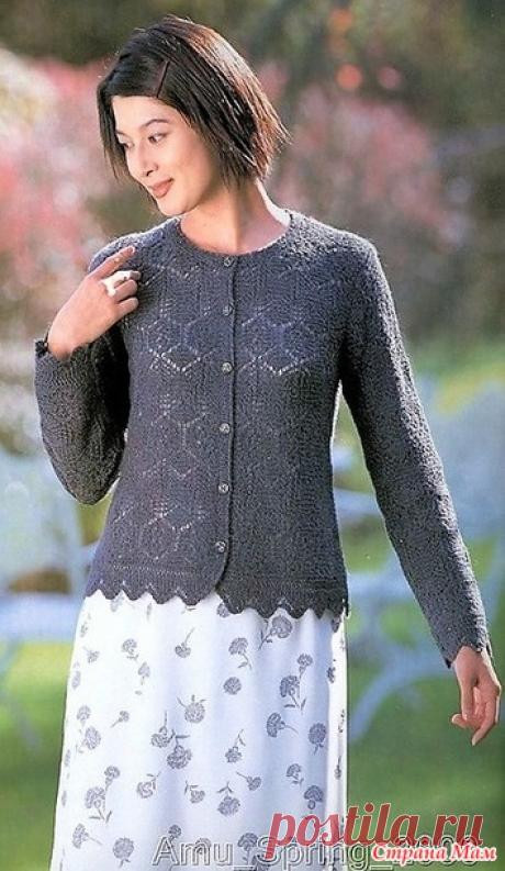 Ажурный жакет красивым узором. Спицы. - ВЯЗАНАЯ МОДА+ ДЛЯ НЕМОДЕЛЬНЫХ ДАМ - Страна Мам