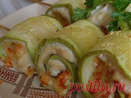 Кабачки запеченные. Рулетики из кабачков с курицей | Рецепты моей мамы