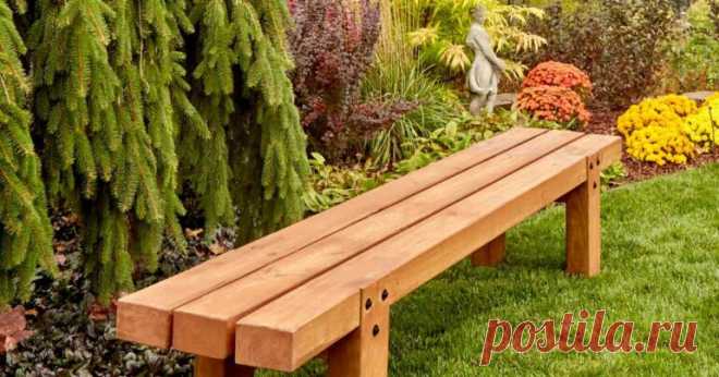 Простая лавка на улицу из пары деревянных брусьев: пошаговая инструкция для новичков - Журнал 