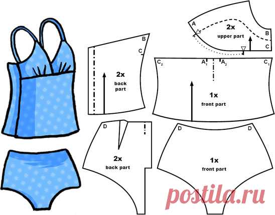 Two-piece set - chemise and pants :: SEWING FOR DOLLS