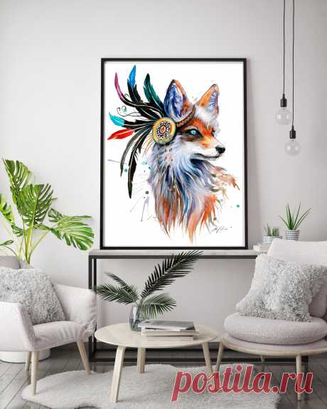 In nature spectrum signed Art Print Fox wild life wolf | Etsy