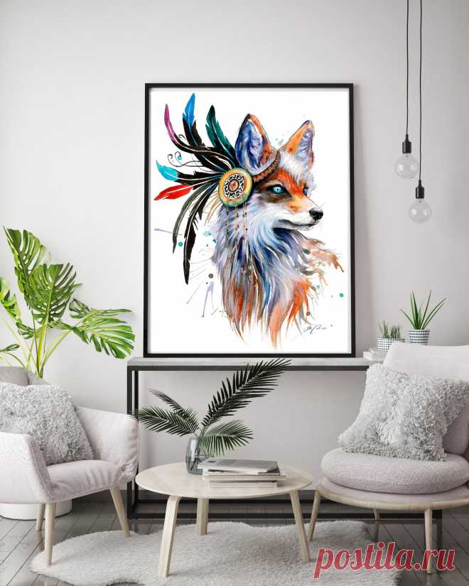 In nature spectrum signed Art Print Fox wild life wolf | Etsy