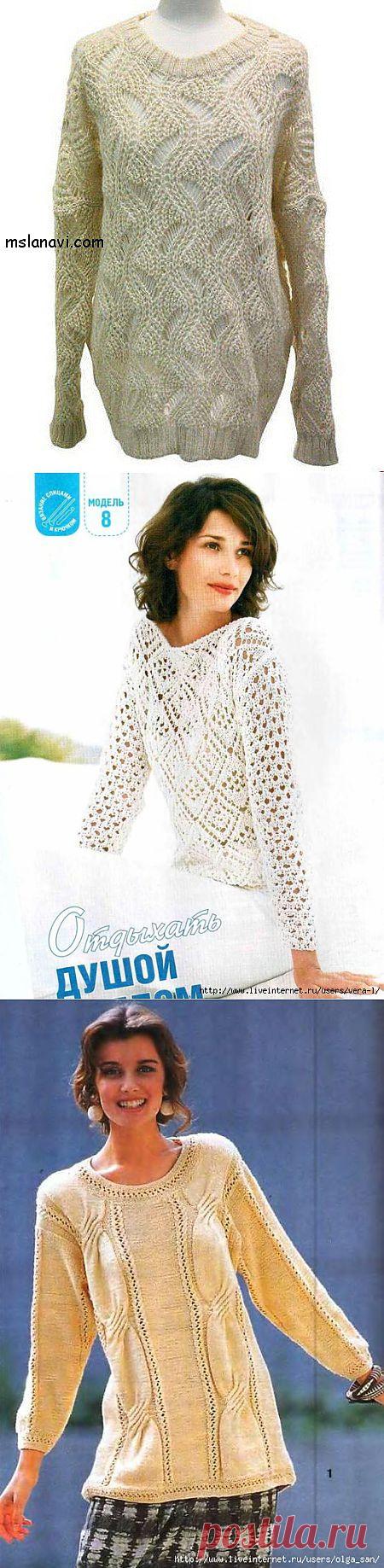 Пуловеры спицами. Подборка 155.