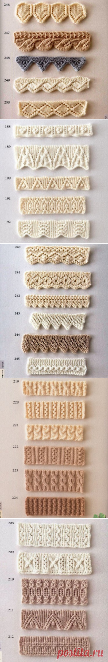 КОЛЛЕКЦИЯ КРАСИВЫХ УЗОРОВ ДЛЯ ОФОРМЛЕНИЯ КРАЯ (УЗОРЫ СПИЦАМИ) — Журнал Вдохновение Рукодельницы
