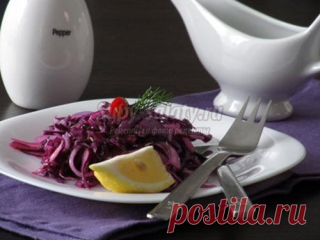 Острый салат из краснокочанной капусты. Рецепт с пошаговыми фото