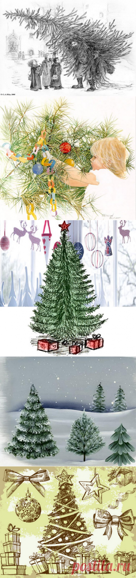 Как нарисовать елку поэтапно для начинающих? | LS