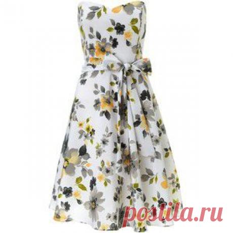 Printed floral satin dress - Polyvore