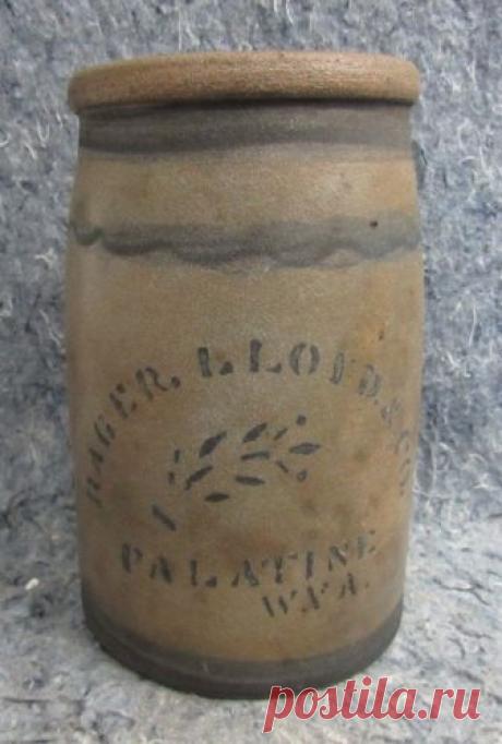 RARE Palatine w VA Stoneware Crock Blue Decorated Rager Lloyd Co | eBay