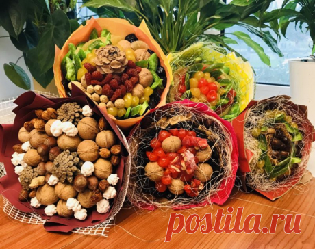 Букеты из орехов (79 фото) - пошаговые инструкции создания букетов для мужчин и женщин